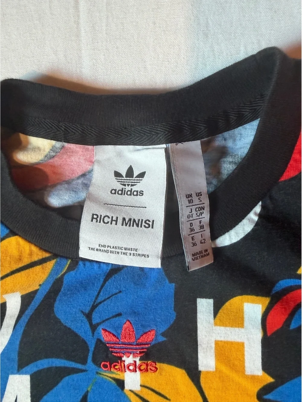 Adidas Rich Mnisi Colorful Floral Print T-Shirt Size S